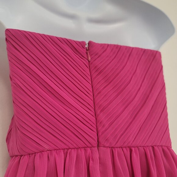 Max and Cleo Womens Strapless Formal A Line Sheer Maxi Dress Size 4 Pink NWT - Picture 6 of 15
